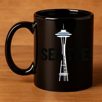 Cool Seattle Space Needle Traveler Souvenir Washington 11oz C Handle Ceramic Mug