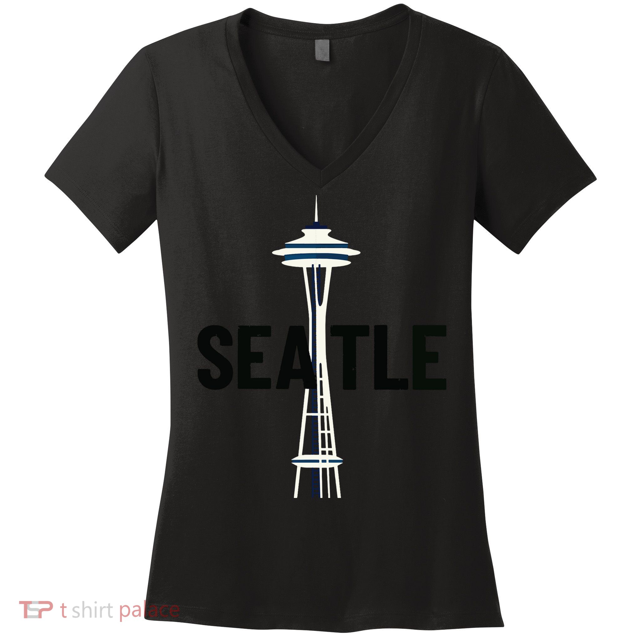 Cool Seattle Space Needle Traveler Souvenir Washington Women's V-Neck T-Shirt