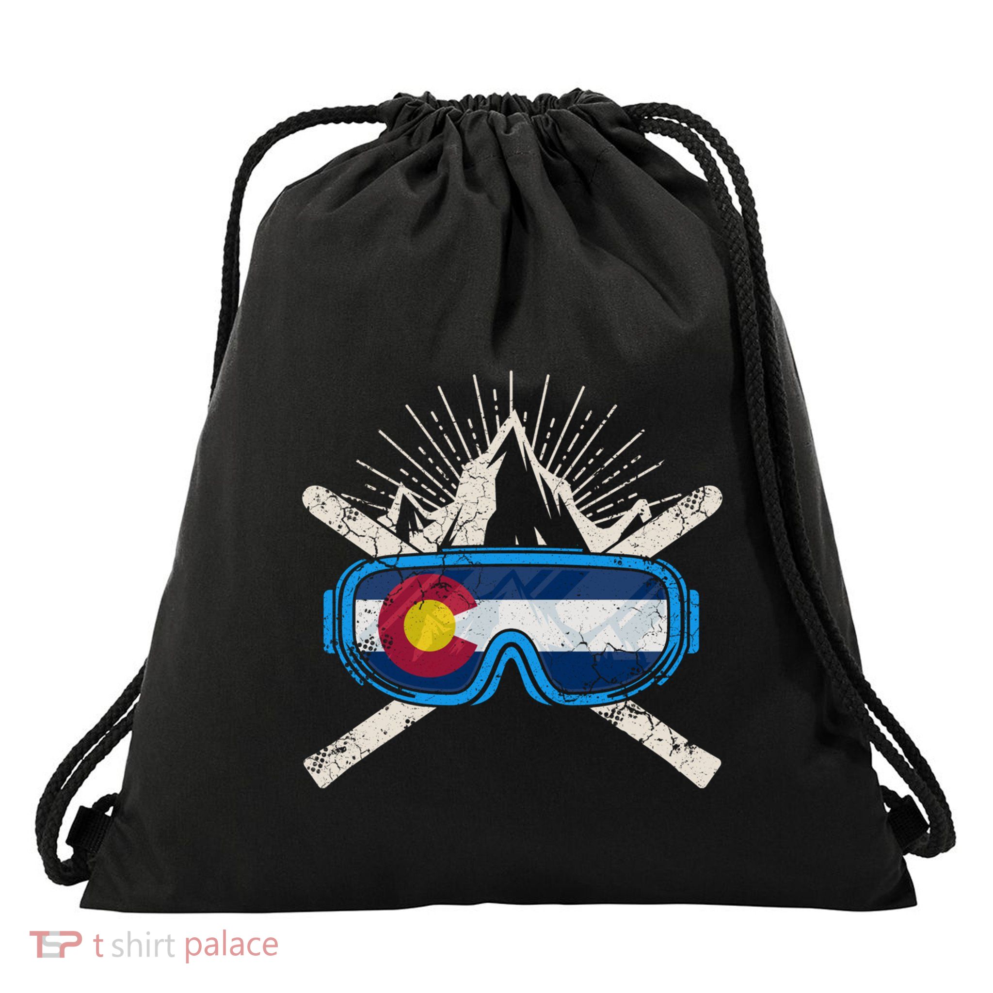 Colorado Skiing Ski Cute Gift Hooded Gift Drawstring Bag