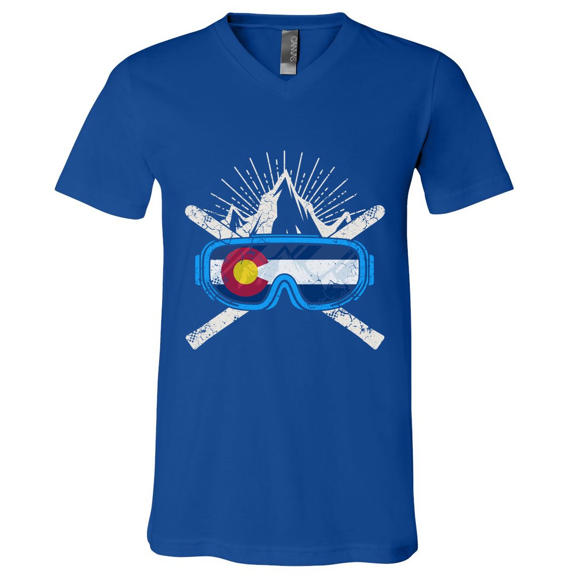 Colorado Skiing Ski Cute Gift Hooded Gift V-Neck T-Shirt