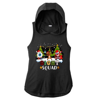 Christmas Sight Squad Santa Reindeer Dabbing Optometrist Ladies PosiCharge Tri-Blend Wicking Draft Hoodie Tank