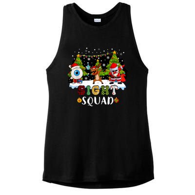 Christmas Sight Squad Santa Reindeer Dabbing Optometrist Ladies PosiCharge Tri-Blend Wicking Tank