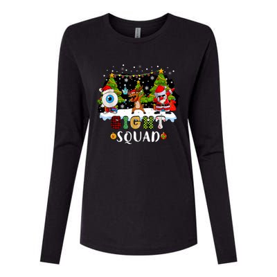 Christmas Sight Squad Santa Reindeer Dabbing Optometrist Womens Cotton Relaxed Long Sleeve T-Shirt