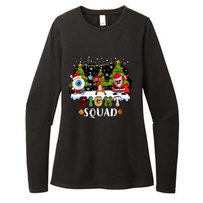 Christmas Sight Squad Santa Reindeer Dabbing Optometrist Womens CVC Long Sleeve Shirt