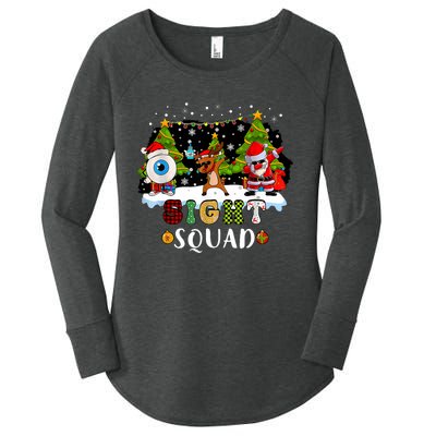 Christmas Sight Squad Santa Reindeer Dabbing Optometrist Women's Perfect Tri Tunic Long Sleeve Shirt