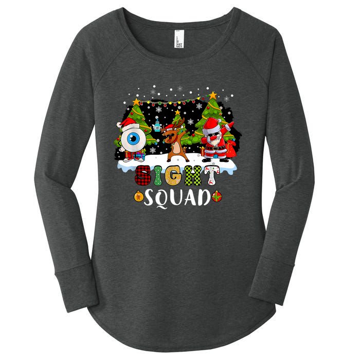 Christmas Sight Squad Santa Reindeer Dabbing Optometrist Women's Perfect Tri Tunic Long Sleeve Shirt