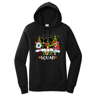 Christmas Sight Squad Santa Reindeer Dabbing Optometrist Women's Pullover Hoodie