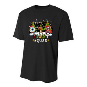 Christmas Sight Squad Santa Reindeer Dabbing Optometrist Youth Performance Sprint T-Shirt