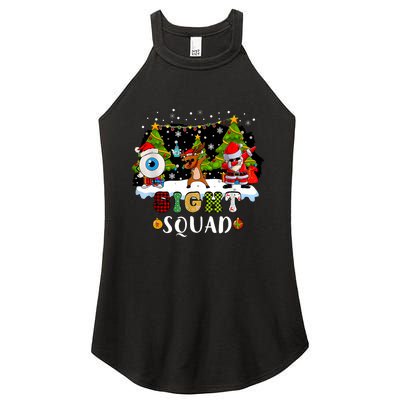 Christmas Sight Squad Santa Reindeer Dabbing Optometrist Women's Perfect Tri Rocker Tank