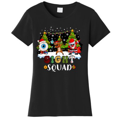 Christmas Sight Squad Santa Reindeer Dabbing Optometrist Women's T-Shirt