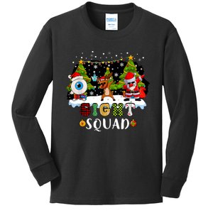 Christmas Sight Squad Santa Reindeer Dabbing Optometrist Kids Long Sleeve Shirt