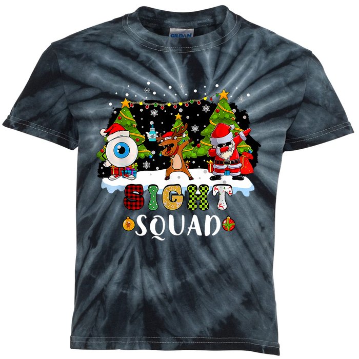 Christmas Sight Squad Santa Reindeer Dabbing Optometrist Kids Tie-Dye T-Shirt