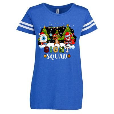 Christmas Sight Squad Santa Reindeer Dabbing Optometrist Enza Ladies Jersey Football T-Shirt