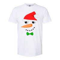 Cute Santa Snowman Face Funny Christmas Snowman Costume Softstyle CVC T-Shirt