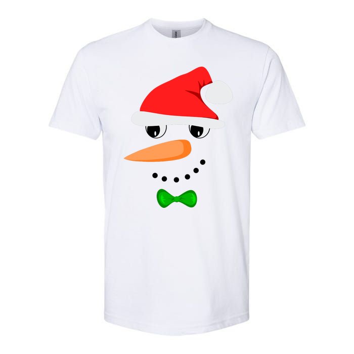 Cute Santa Snowman Face Funny Christmas Snowman Costume Softstyle CVC T-Shirt