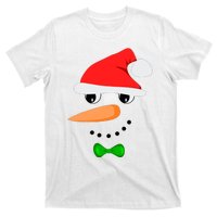 Cute Santa Snowman Face Funny Christmas Snowman Costume T-Shirt