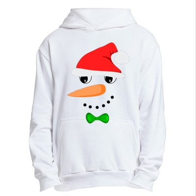 Cute Santa Snowman Face Funny Christmas Snowman Costume Urban Pullover Hoodie