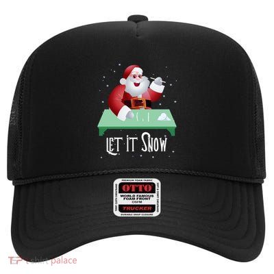 Cocaine Snorting Santa Gift Christmas Gift High Crown Mesh Back Trucker Hat