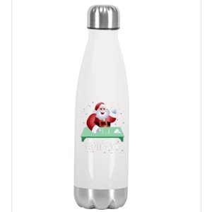 Cocaine Snorting Santa Gift Christmas Gift Stainless Steel Insulated Water Bottle