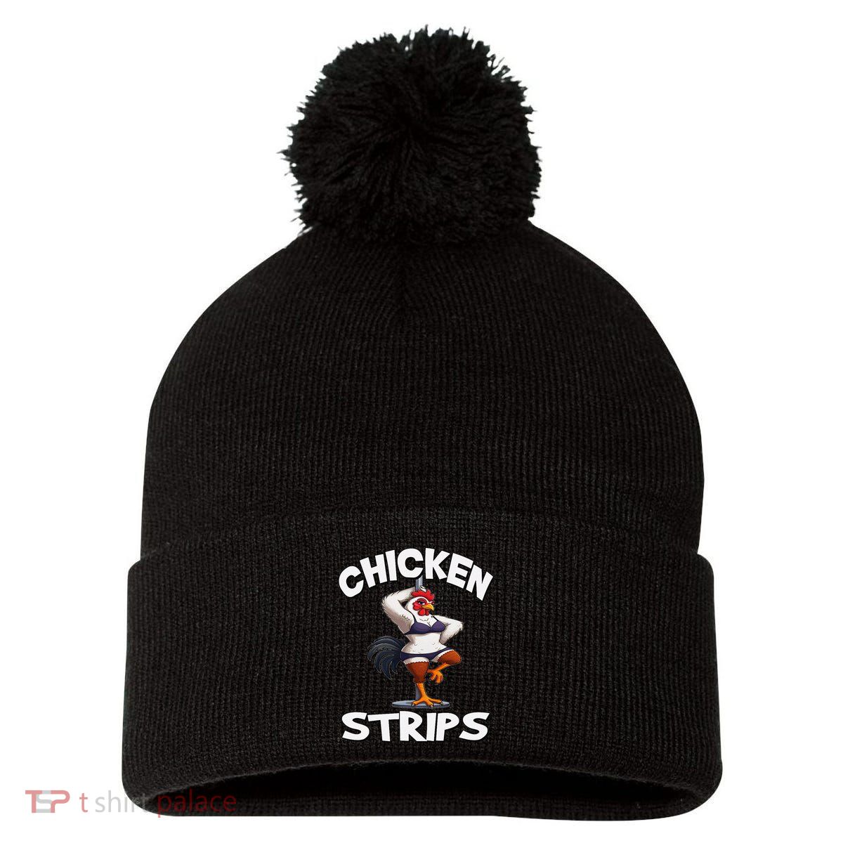 Chicken Strips Stripping Chicken Pom Pom 12in Knit Beanie