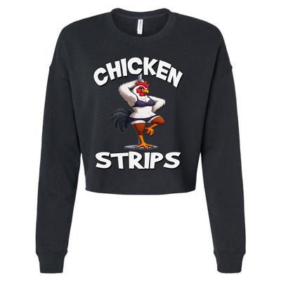 Chicken Strips Stripping Chicken Cropped Pullover Crew