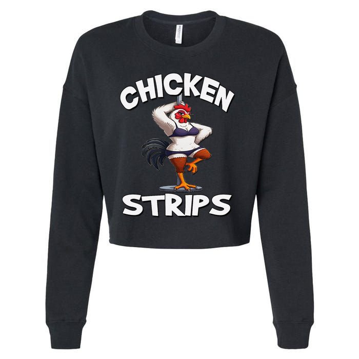 Chicken Strips Stripping Chicken Cropped Pullover Crew