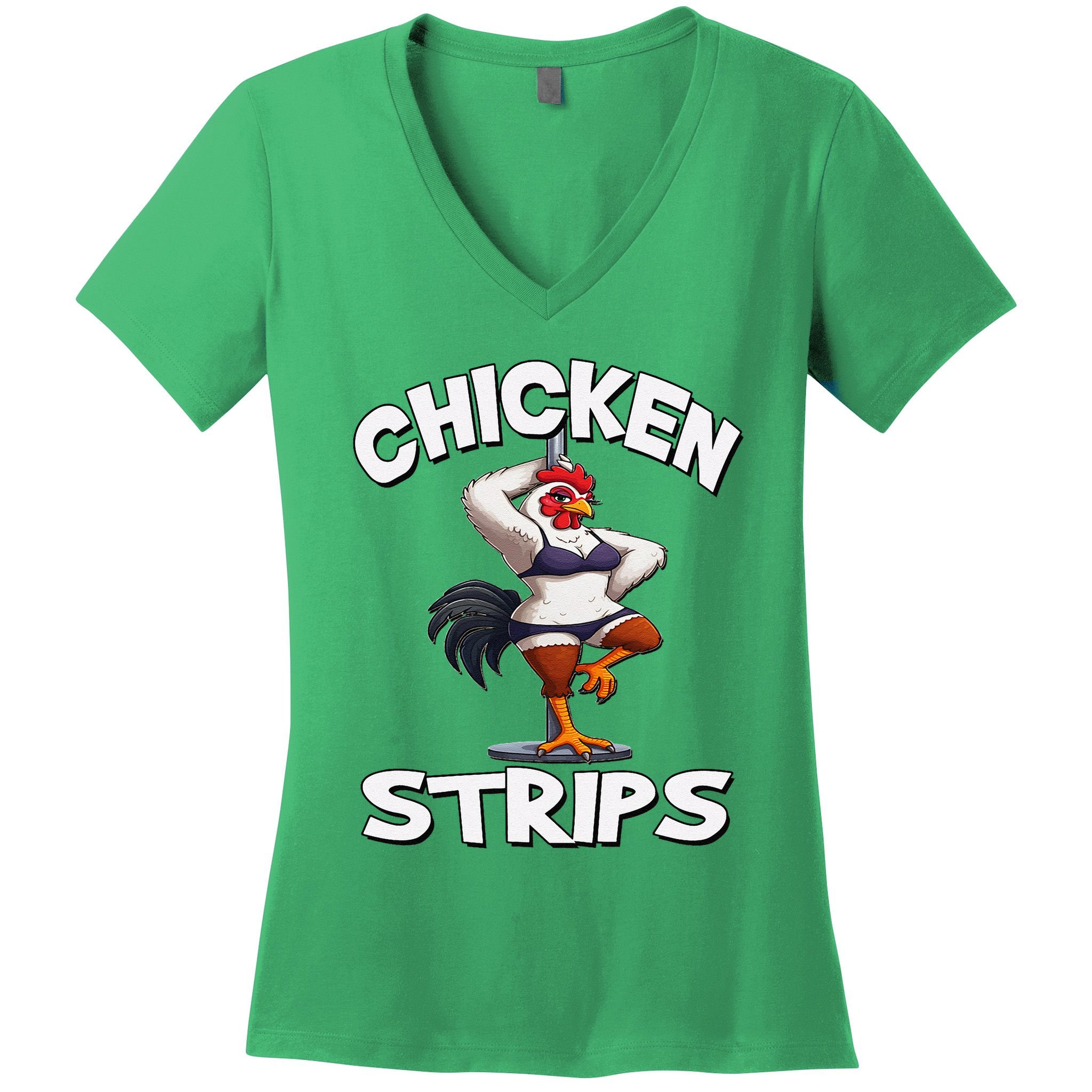 Chicken Strips Stripping Chicken Women's V-Neck T-Shirt