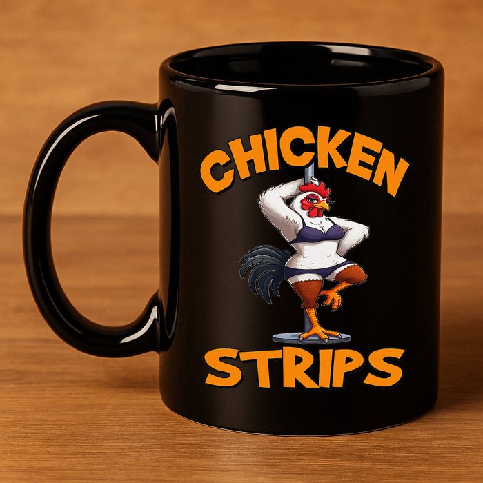 Chicken Strips Stripping Chicken 11oz C Handle Ceramic Mug