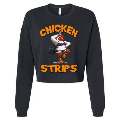 Chicken Strips Stripping Chicken Cropped Pullover Crew