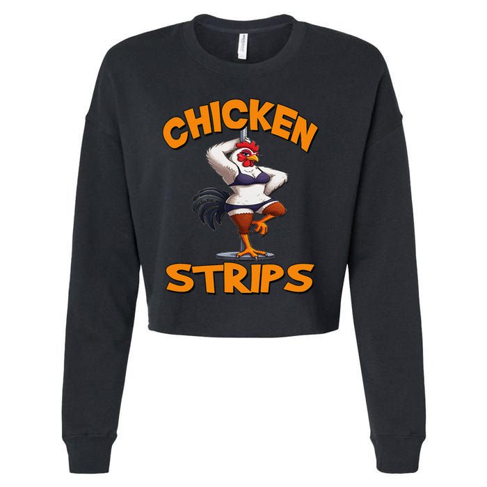 Chicken Strips Stripping Chicken Cropped Pullover Crew