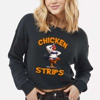 Chicken Strips Stripping Chicken Cropped Pullover Crew