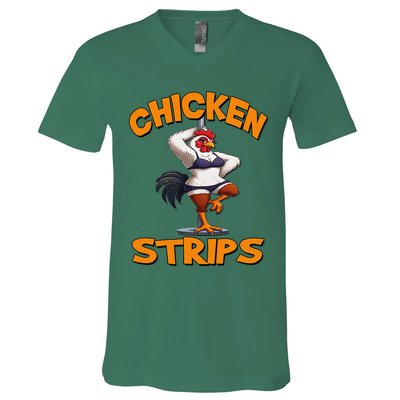 Chicken Strips Stripping Chicken V-Neck T-Shirt
