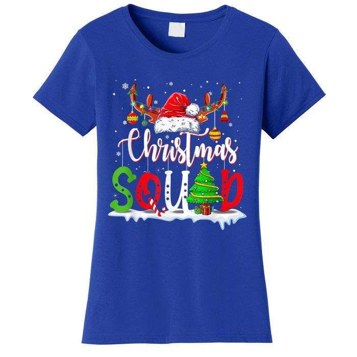 Christmas Squad Santa Hat Reindeer Family Matching Xmas Gift Women's T-Shirt