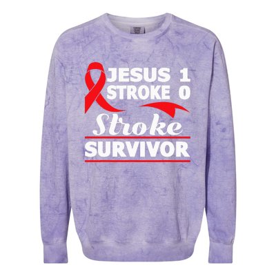 Christian Stroke Survivor Awareness Red Ribbon Brain Attack Colorblast Crewneck Sweatshirt