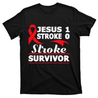 Christian Stroke Survivor Awareness Red Ribbon Brain Attack T-Shirt