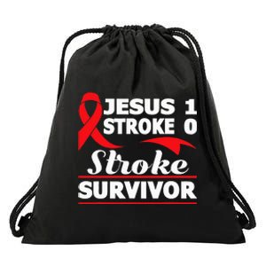 Christian Stroke Survivor Awareness Red Ribbon Brain Attack Drawstring Bag