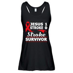 Christian Stroke Survivor Awareness Red Ribbon Brain Attack Ladies Essential Flowy Tank