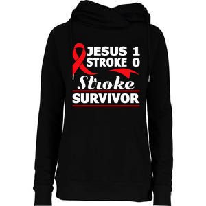 Christian Stroke Survivor Awareness Red Ribbon Brain Attack Womens Funnel Neck Pullover Hood