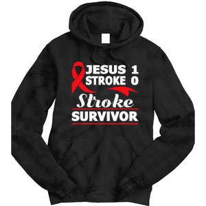 Christian Stroke Survivor Awareness Red Ribbon Brain Attack Tie Dye Hoodie