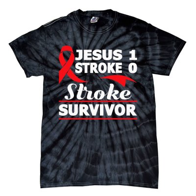 Christian Stroke Survivor Awareness Red Ribbon Brain Attack Tie-Dye T-Shirt