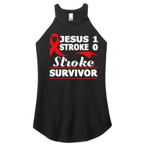 Christian Stroke Survivor Awareness Red Ribbon Brain Attack Women's Perfect Tri Rocker Tank