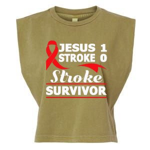 Christian Stroke Survivor Awareness Red Ribbon Brain Attack Garment-Dyed Women's Muscle Tee