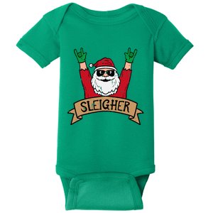 Christmas Sleigher Santa Rock Xmas Rocker Baby Bodysuit