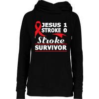 Christian Stroke Survivor Awareness Red Ribbon Brain Attack Womens Funnel Neck Pullover Hood