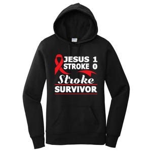 Christian Stroke Survivor Awareness Red Ribbon Brain Attack Women's Pullover Hoodie