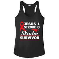 Christian Stroke Survivor Awareness Red Ribbon Brain Attack Ladies PosiCharge Competitor Racerback Tank