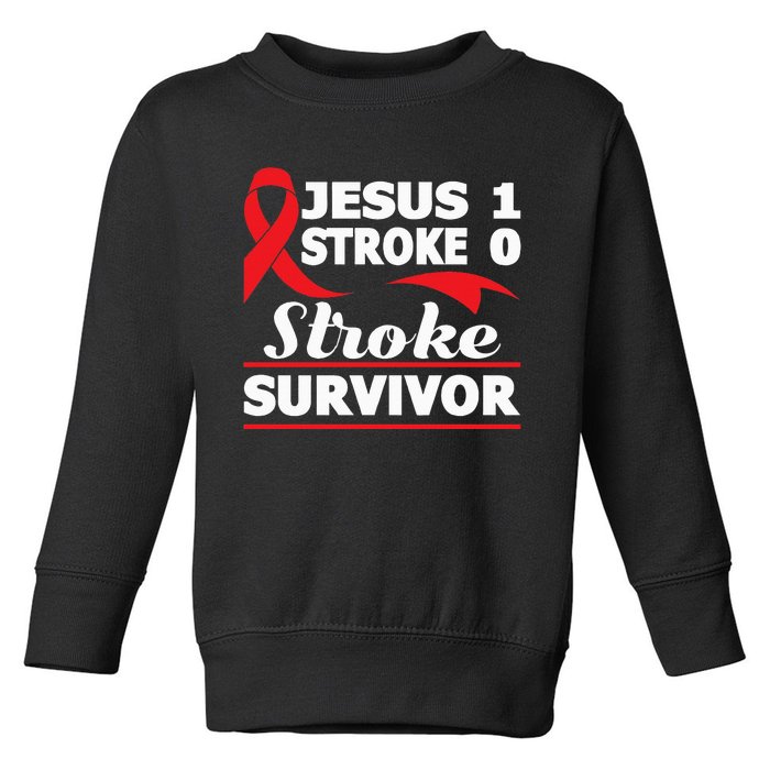 Christian Stroke Survivor Awareness Red Ribbon Brain Attack Toddler Sweatshirt