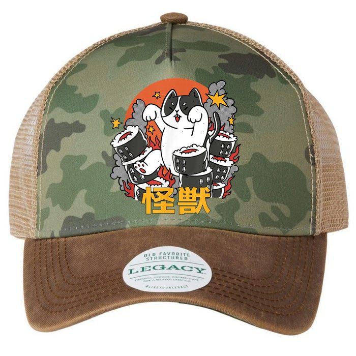 Catzilla Sunset Sushi Cat Japanese Legacy Tie Dye Trucker Hat