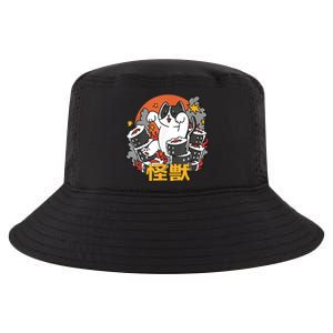 Catzilla Sunset Sushi Cat Japanese Cool Comfort Performance Bucket Hat