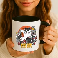 Catzilla Sunset Sushi Cat Japanese Mug